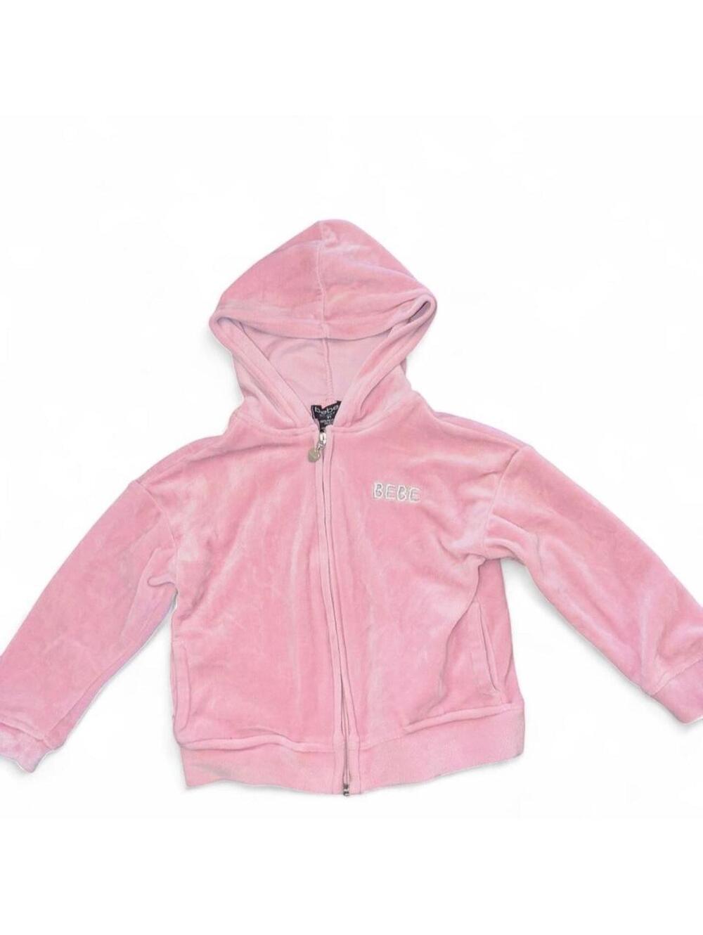 Kids 3T Pink Bebe polyester zip-up hoodie  #bebe #y2k #kids #3t #girlygirl